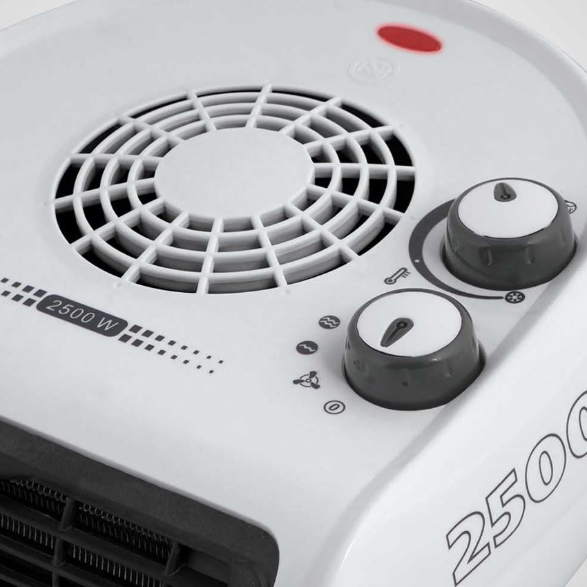 calefactor/termoventilador blanco 2500W, termostato regulable, calor instantáneo