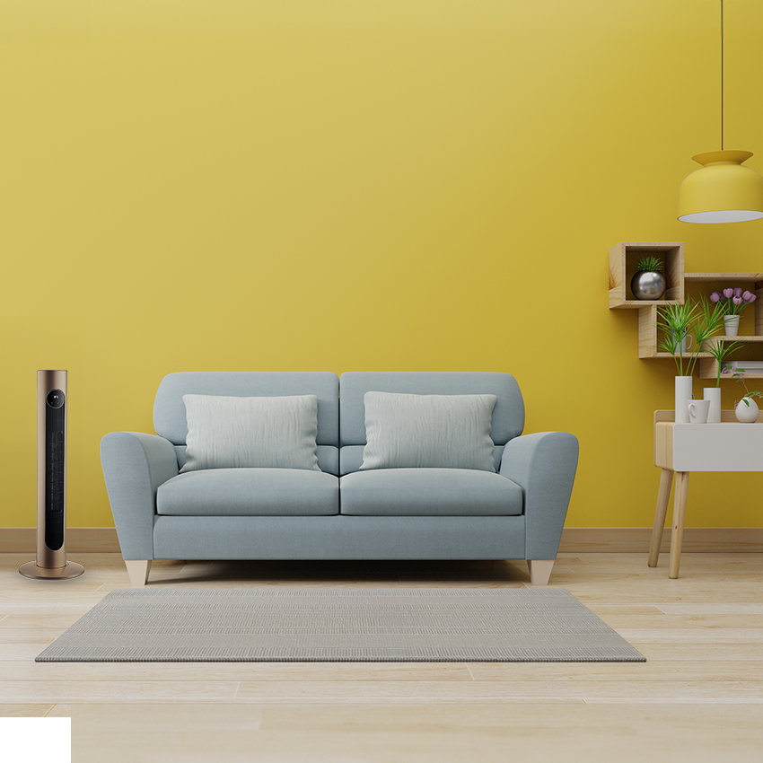 termoventilador Cerámico Vertical 2000W, oscilante, control remoto, 2 potencias, 3 funciones, termostato, antivuelco, temporizador. Ideal para calentar espacios.